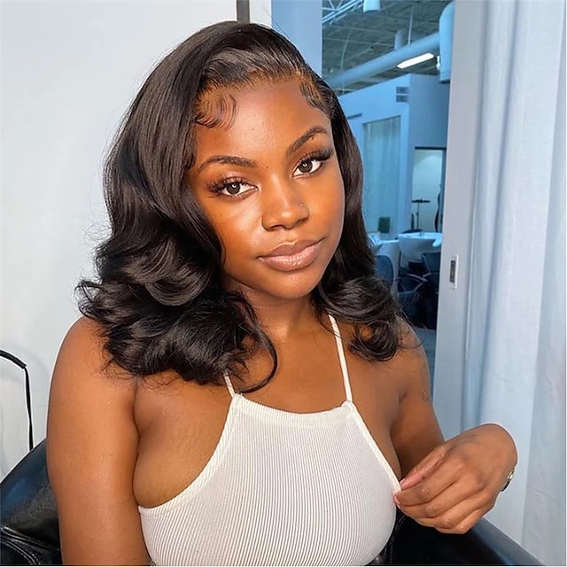 Beauty & Hair Wigs & Hair Pieces | Remy Human Hair 13x6/13x4 Lace Front Wig Side Part Style Short Human Hair Wig with Body Wave 