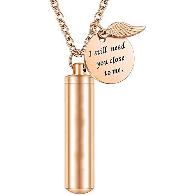 Shoes & Bags Fashion Accessories | cylinder urn necklace for ashes cremation jewelry/keychain for human pet stainless steel memo