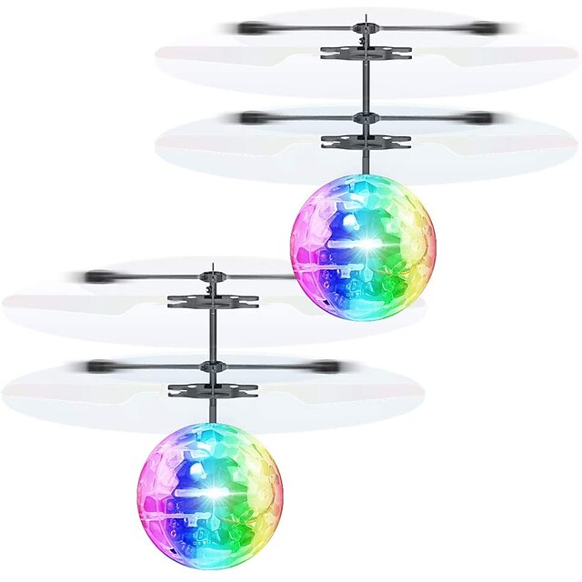  2 PCS Flying Ball Toys, RC Toy for Boys Girls Gifts Rechargeable Light Up Ball Drone Infrared Induction Helicopter with Remote Controller for Indoor and Outdoor Games