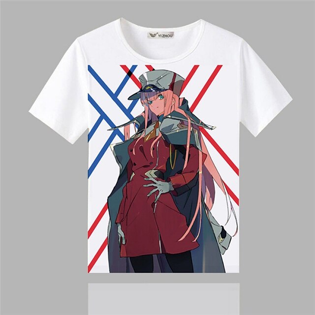 Toys & Hobbies Cosplay & Costumes | Inspired by Darling in the Franxx Zero Two 02 T-shirt Anime 100% Polyester Anime 3D Harajuku