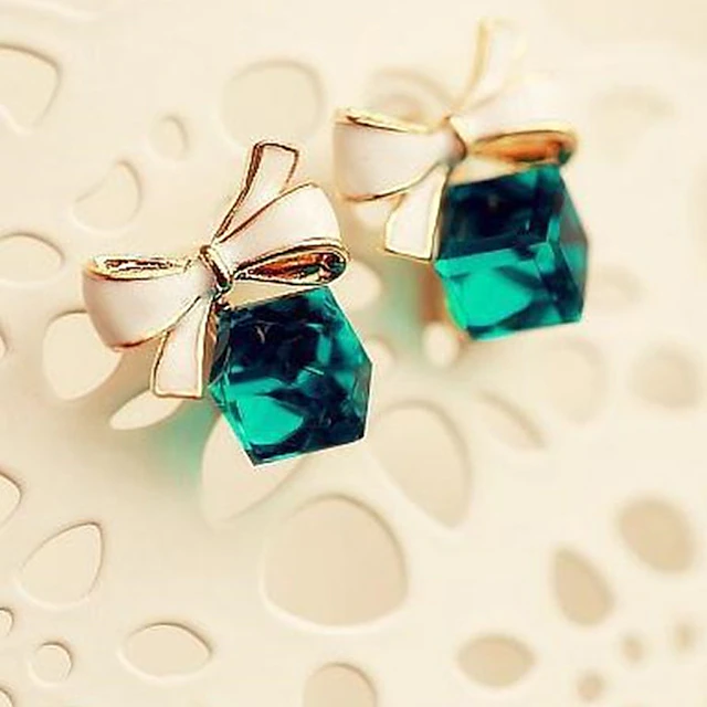 Chic & Modern Street Geometry Earring / Elegant Charm Cube and Bowknot Earrings for Woman/ Party / Dailywear 9