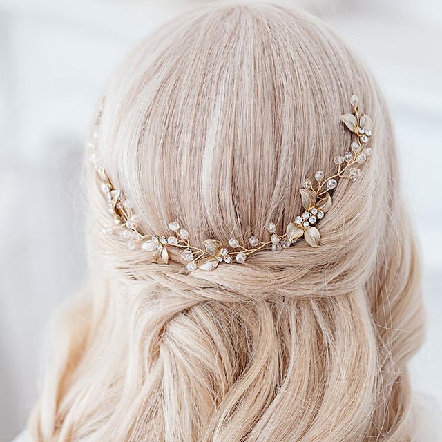  Hair Combs Headdress Headpiece Alloy Wedding Special Occasion Wedding Bridal With Imitation Pearl Crystals / Rhinestones Headpiece Headwear