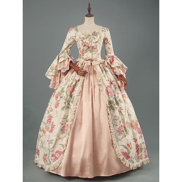 Rococò Barocco Vittoriano Rinascimentale Da principessa Vestiti Abito da ballo Lungo Da principessa Nuziale Da ballo Halloween Prestazioni Matrimonio Abito