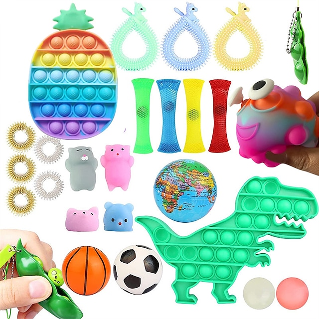Sensory Fidget Toy Push Bubble Popits Hand Stress Boy Girl Kids Toy New Set 