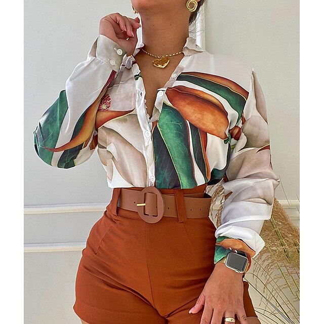 

Women's Streetwear Floral Casual Daily Wear Two Piece Set Blouse Shorts Sets Shorts Print Tops