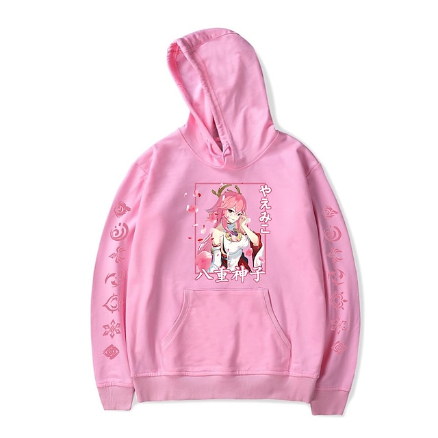 Toys & Hobbies Cosplay & Costumes | Inspired by Genshin Impact Yae Miko Hoodie Anime 100% Polyester Anime Harajuku Graphic Kawai