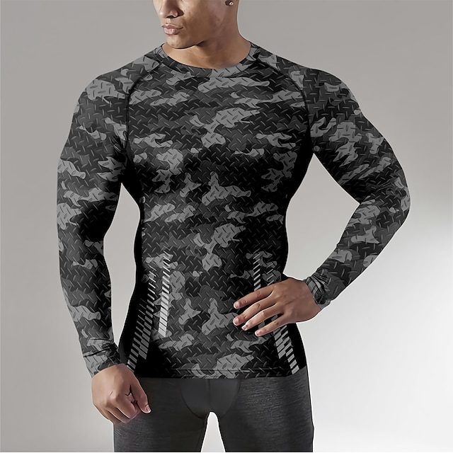 Sports & Outdoors Running, Jogging & Walking | 21Grams Mens Long Sleeve Compression Shirt Running Shirt Top Athletic Athleisure 