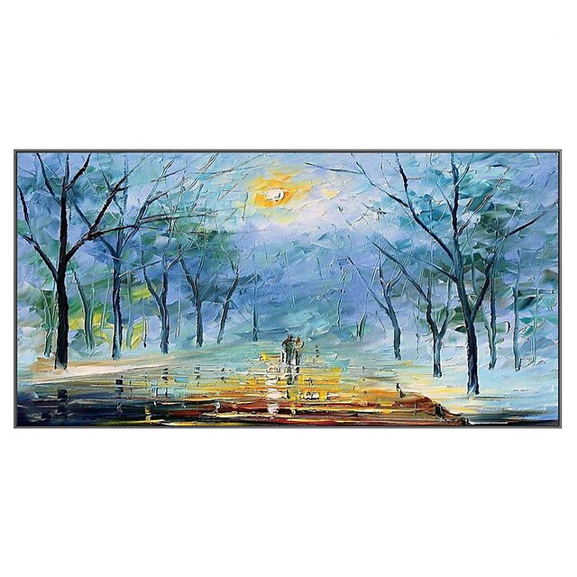 Home & Garden Wall Art | Oil Painting Handmade Hand Painted Wall Art Modern Abstract Couple Walk On The Street Landscape Home De