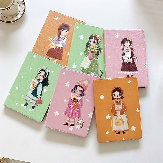 

Tablet Case Cover For Apple iPad 10.2'' 9th 8th 7th iPad Air 4th iPad mini 6th Portable Shockproof Dustproof Cartoon PU Leather