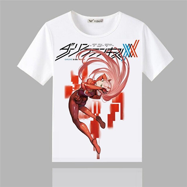 Toys & Hobbies Cosplay & Costumes | Inspired by Darling in the Franxx Zero Two 02 T-shirt Anime 100% Polyester Anime 3D Harajuku