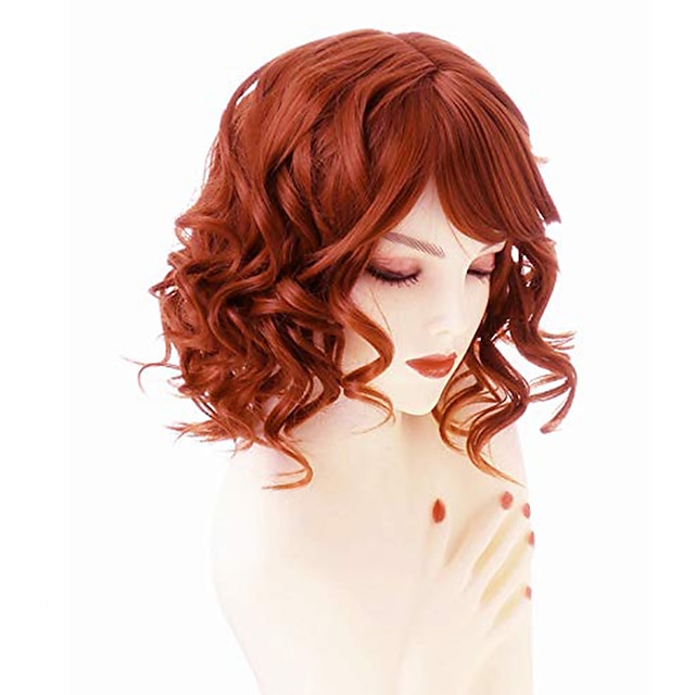 Beauty & Hair Wigs & Hair Pieces | Short Curly Fox Red Wig Ladies Layered Natural Synthetic Wig Full Head Halloween Costume Cosp