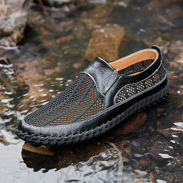 Men's Breathable Mesh Slip-On Shoes - Durable Waterproof Casual Loafers for Outdoor and Everyday Comfort 10