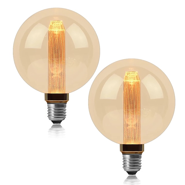  G95 Guide Light Bulbs Vintage Edison LED Light 3W 220V 110V E26/E27 Base Warm White 2200K Replacement Bulbs for Wall Sconces Lights Pendant Light Amber Warm & Squirrel Cage 1PC 2PCS 4PCS