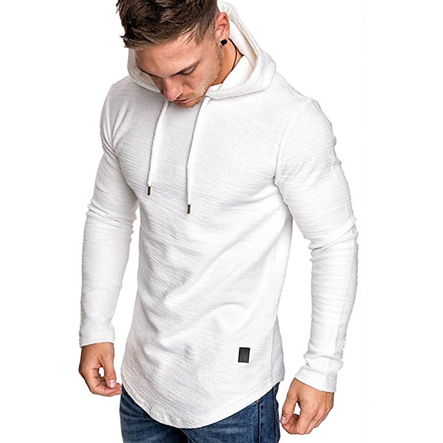 Mens Clothing Mens Hoodies & Sweatshirts | cross-border 2020 new fashion leather stitching mens slub cotton long-sleeved t-shirt