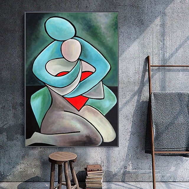 Mintura Handmade Oil Painting On Canvas Wall Art Decoration Modern Abstract Figure Picture For Home Decor Rolled Frameless Unstretched Painting 8