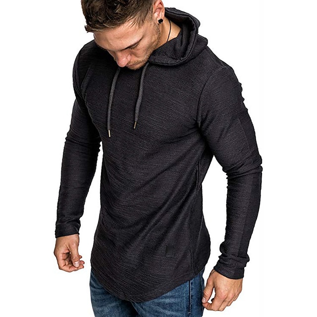 Mens Clothing Mens Hoodies & Sweatshirts | cross-border 2020 new fashion leather stitching mens slub cotton long-sleeved t-shirt