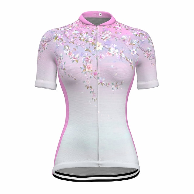 

21Grams Women's Short Sleeve Cycling Jersey Summer Spandex Pink Floral Botanical Bike Top Mountain Bike MTB Road Bike Cycling Quick Dry Moisture Wicking Sports Clothing Apparel / Stretchy