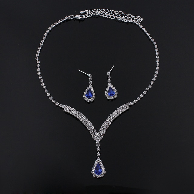  1 sæt Bryllup Smykkesæt Til Kvinders Fest Aften Gave Formelt Rhinestone Legering Chandelier Drop  Forlovelses Kjole til at imponere