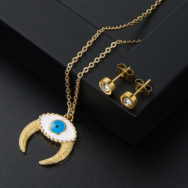 Shoes & Bags Fashion Accessories | Womens Stud Earrings Necklace Classic Eyes Personalized Stylish Simple Fashion Trendy Earring