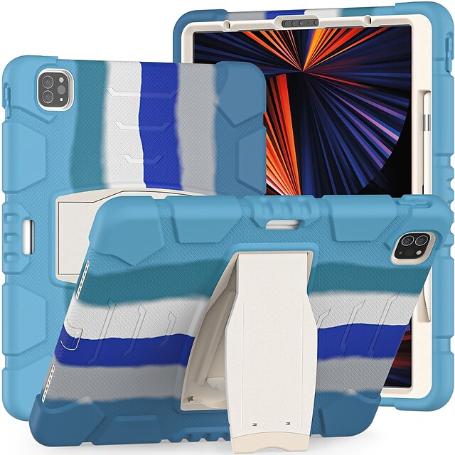 

Tablet Case Cover For Apple iPad 10.2'' 9th 8th 7th iPad Air 4th iPad Pro 12.9'' 5th iPad mini 6th Shockproof Dustproof with Stand Solid Colored Silicone PC