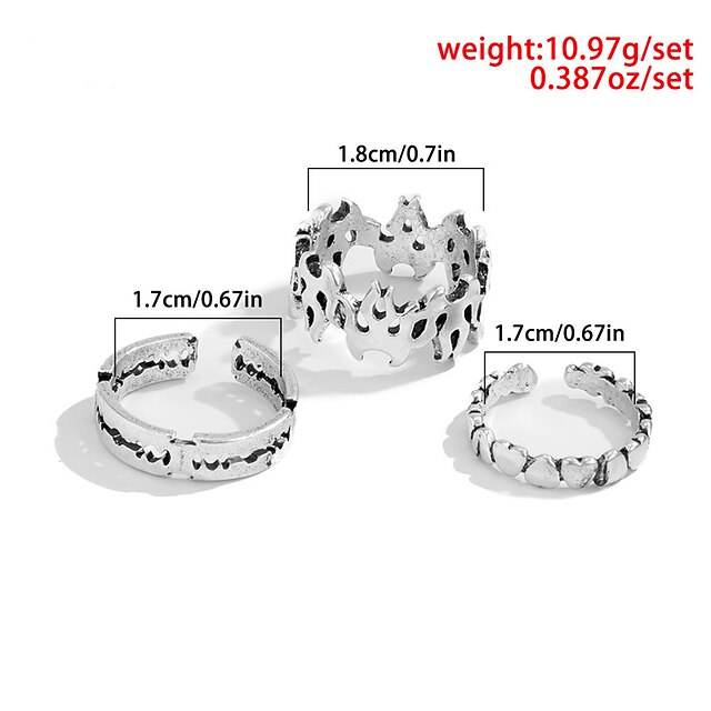 Shoes & Bags Fashion Accessories | Ring Wedding Classic Silver Alloy Heart Imagine Stylish Artistic Simple 3pcs / Womens - QI226