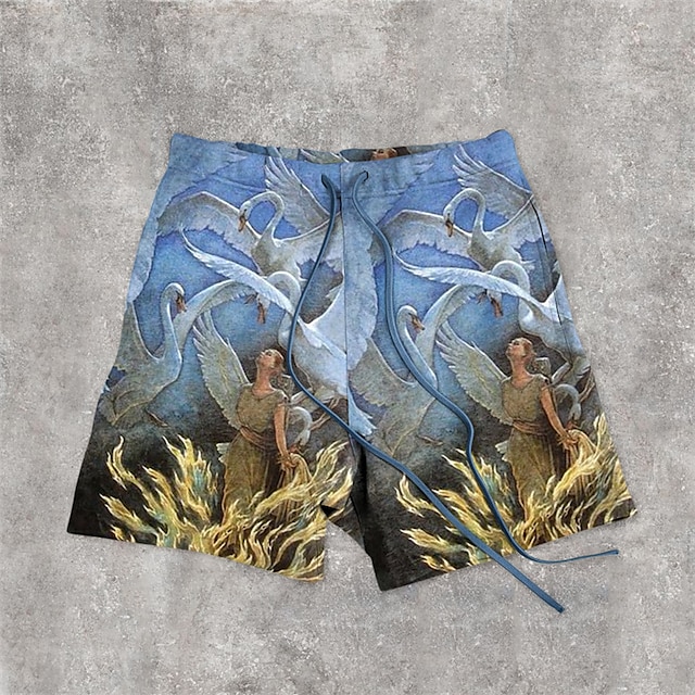 

Men's Stylish Casual / Sporty Shorts Drawstring Pocket Elastic Waist Knee Length Pants Sports Outdoor Daily Micro-elastic Character Comfort Breathable Mid Waist Blue Light Brown Dusty Blue Royal Blue