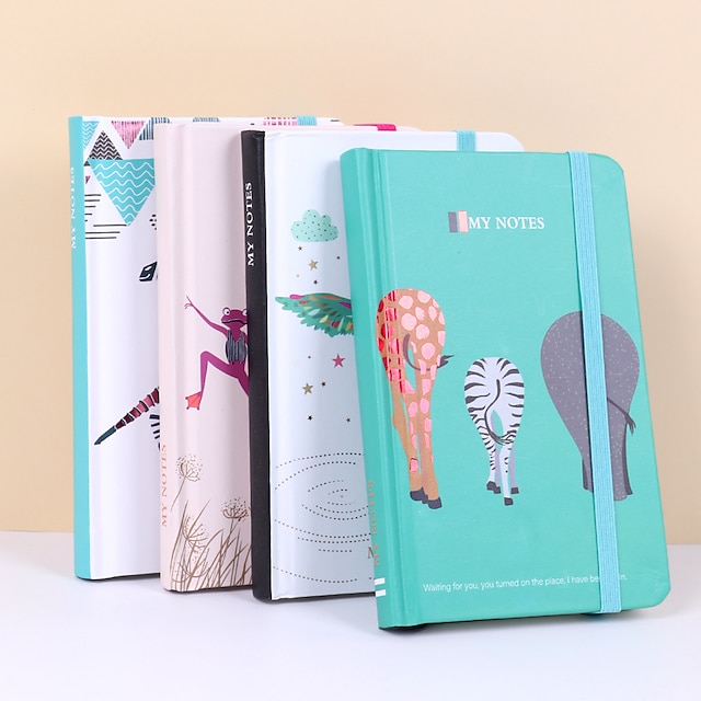 

4 pcs Notebook Ruled A5 5.8×8.3 Inch A6 4.1×5.8 Inch Retro Cartoon Paper SoftCover Portable 192 Pages Notebook for School Office