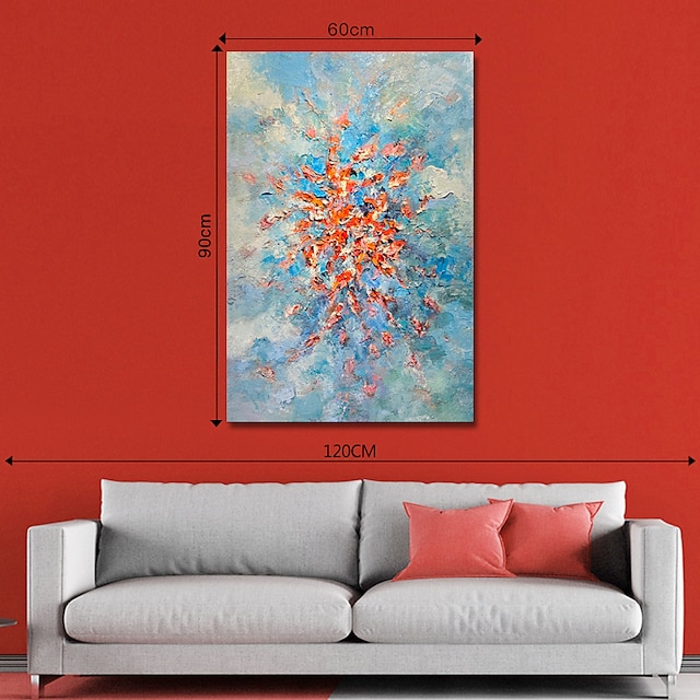 Home & Garden Wall Art | Oil Painting Hand Painted Vertical Abstract Modern Stretched Canvas - BW54012