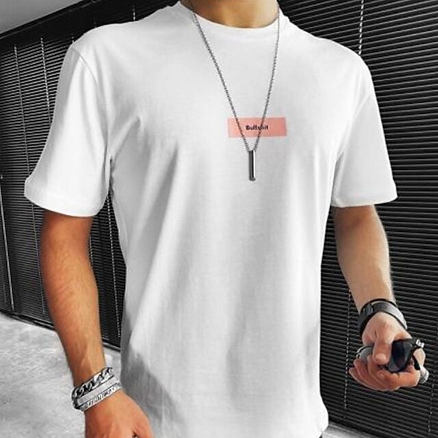 

Men's T shirt Floral Crew Neck Casual Daily Short Sleeve Tops Lightweight Fashion Big and Tall Sports White