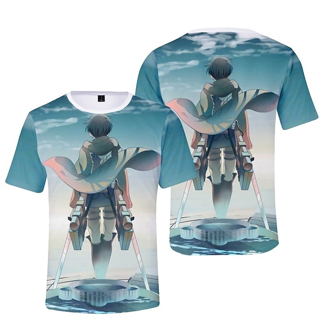

Inspired by Attack on Titan Eren Jaeger Cosplay Costume T-shirt 100% Polyester Pattern Harajuku Graphic Kawaii T-shirt For Men's / Women's / Couple's