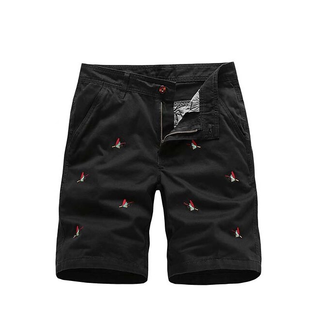 

Men's Fashion Streetwear Shorts Pocket Print Short Pants Casual Daily Micro-elastic Embroidery Animal Breathable Outdoor Mid Waist ArmyGreen Black Grey Khaki Navy Blue 32 34 36 38