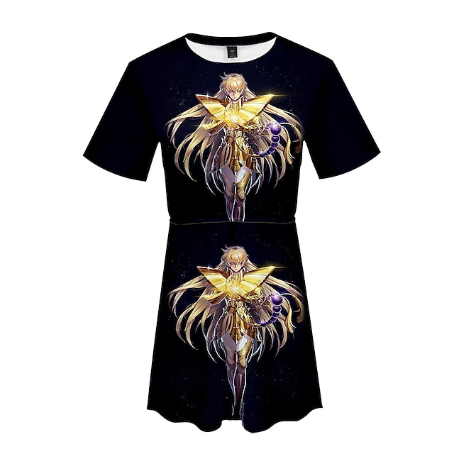 

Inspired by Saint Seiya Saori Kido Dress Cartoon 100% Polyester Anime Harajuku Graphic Kawaii Dress For Women's