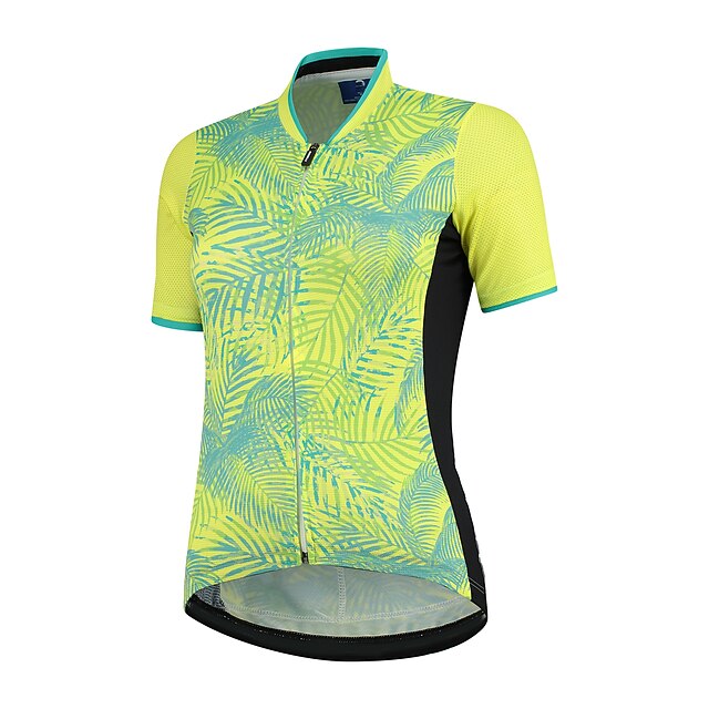 

21Grams Women's Short Sleeve Cycling Jersey Summer Spandex Green Floral Botanical Bike Top Mountain Bike MTB Road Bike Cycling Quick Dry Moisture Wicking Sports Clothing Apparel / Stretchy