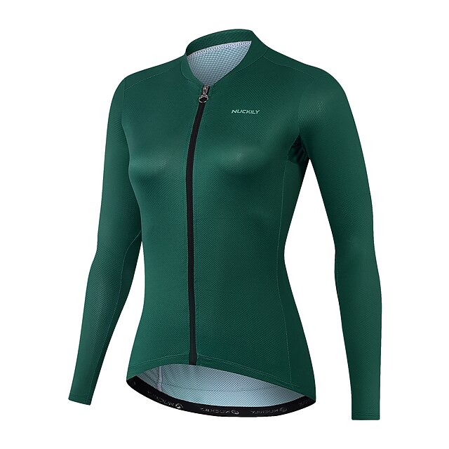 

Nuckily Women's Long Sleeve Cycling Jersey Summer Spandex Green Solid Color Bike Top Mountain Bike MTB Road Bike Cycling Quick Dry Moisture Wicking Sports Clothing Apparel / Stretchy / Athleisure