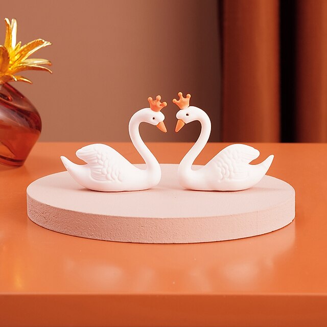 

2pcs Swan Decorative Objects Resin Modern Contemporary for Home Decoration Gifts 1pc