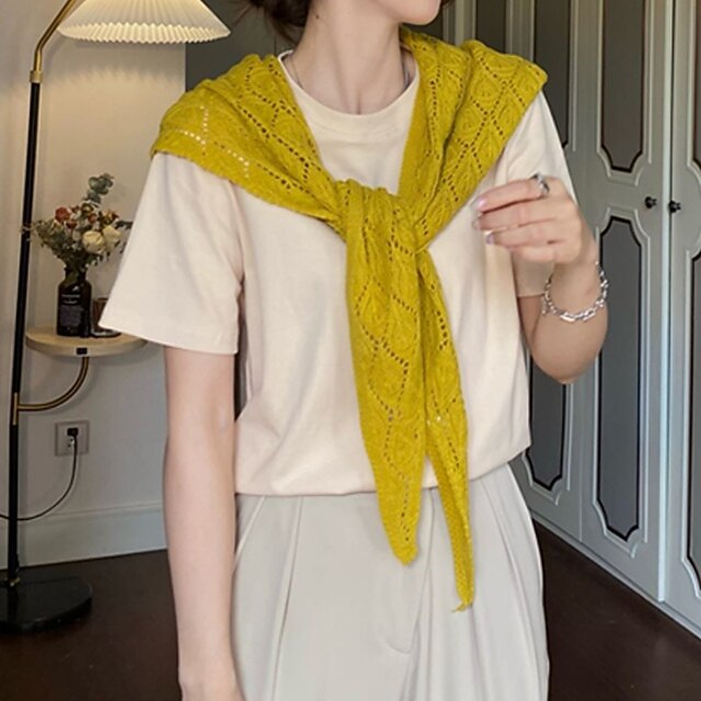 

Women's Shrug Hollow Out Knitted Pure Color Stylish Elegant Casual Sleeveless Sweater Cardigans V Neck Spring Summer White Black Camel
