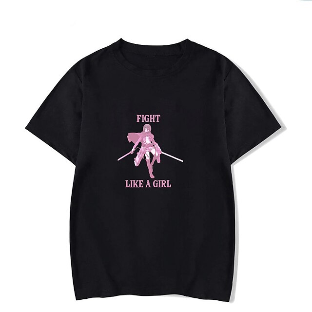 

Inspired by Attack on Titan Mikasa Ackerman Cosplay Costume T-shirt 100% Polyester Pattern Harajuku Graphic Kawaii T-shirt For Men's / Women's / Couple's