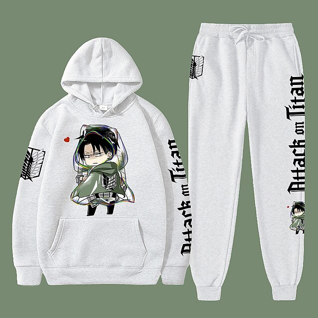 

Inspired by Attack on Titan levi ackerman Pants Outfits 100% Polyester Anime Harajuku Graphic Kawaii Pants For Men's / Women's / Couple's / Hoodie / Hoodie