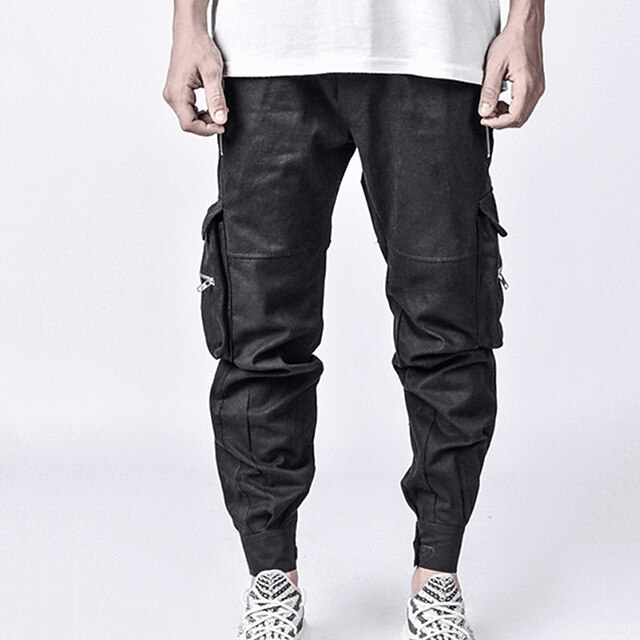 

Men's Streetwear Athletic Jogger Cargo Pants Elastic Waist Multiple Pockets Pants Casual Daily Solid Color Comfort Breathable Mid Waist Black Gray Army Green Khaki M L XL XXL 3XL