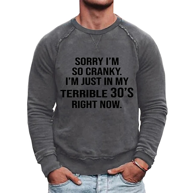 

Men's Sweatshirt Pullover Graphic Letter Print Sports Outdoor Casual Daily Hot Stamping Basic Casual Hoodies Sweatshirts White Black Gray