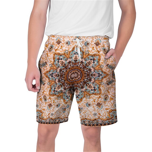 

Men's Streetwear Hawaiian Shorts Beach Shorts 3D Print Elastic Drawstring Design Short Pants Casual Daily Graphic Flower / Floral Breathable Soft Mid Waist Blue Black Pink Yellow S M L XL XXL
