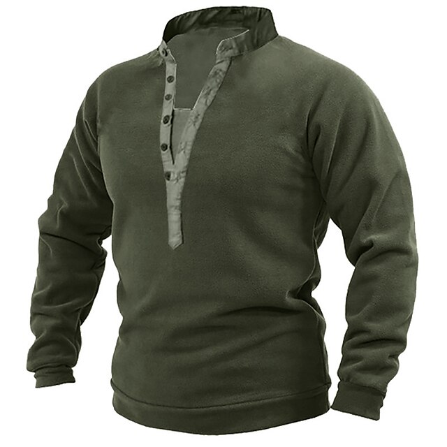 

Men's Sweatshirt Pullover Solid Color Sports Outdoor Casual Daily 3D Print Basic Casual Hoodies Sweatshirts Army Green