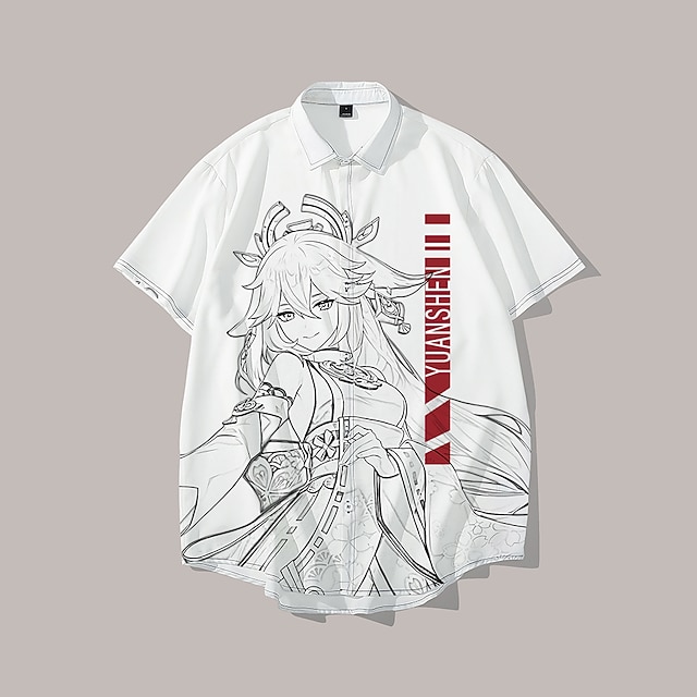 

Inspired by Genshin Impact Yae Miko Cartoon Manga Terylene Anime Harajuku Graphic Kawaii Top For Men's