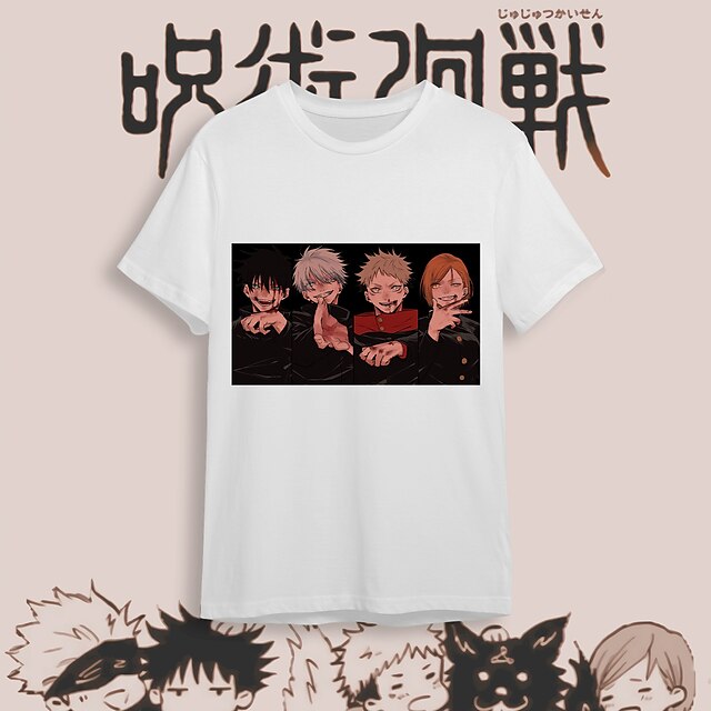 

Inspired by Jujutsu Kaisen Gojo Satoru T-shirt Cartoon 100% Polyester Anime Harajuku Graphic Kawaii T-shirt For Men's / Women's / Couple's