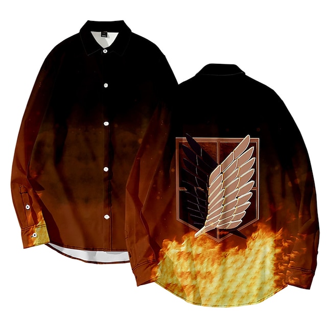

Inspired by Attack on Titan Eren Yeager Levi·Ackerman Cosplay Costume Cartoon Terylene Anime Harajuku Graphic Shirt For Men's / Women's