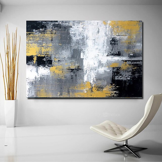 Home & Garden Wall Art | Oil Painting Hand Painted Horizontal Panoramic Abstract Landscape Modern Stretched Canvas - YO46610