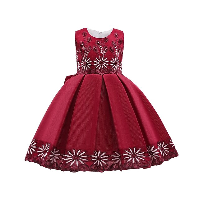 

Kids Little Girls' Dress Floral Flower A Line Dress Christening dress Print Green Pink Wine Midi Sleeveless Princess Sweet Dresses Summer Regular Fit 3-10 Years
