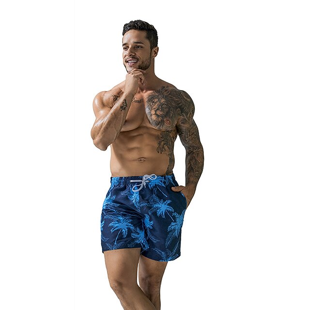 

Men's Classic Style Casual / Sporty Shorts Beach Shorts Drawstring Short Pants Sports Outdoor Daily Leaf Comfort Quick Dry Mid Waist Dark Blue Light Blue S M L XL XXL
