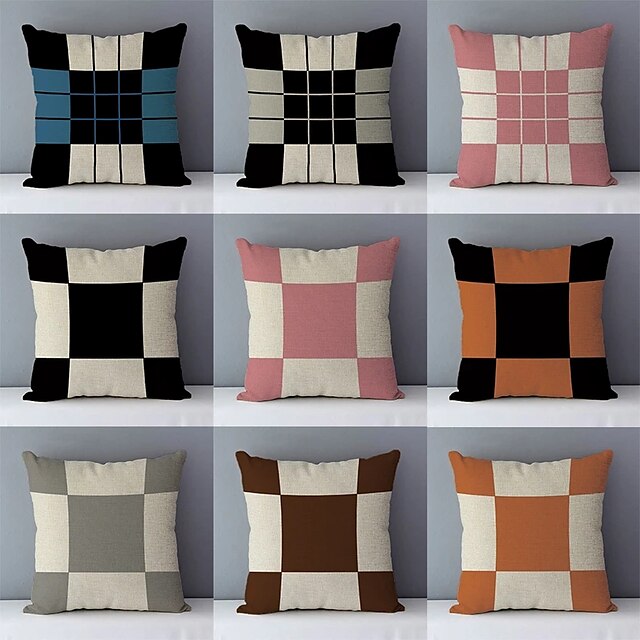 

Geometric Double Side Cushion Cover 1PC Soft Decorative Square Throw Pillow Cover Cushion Case Pillowcase for Bedroom Livingroom Superior Quality Machine Washable Indoor Cushion for Sofa Couch Bed Chair