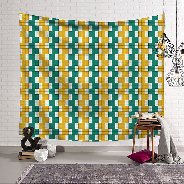 

Geometric Checkerboard Wall Tapestry Art Decor Blanket Curtain Hanging Home Bedroom Living Room Decoration Polyester